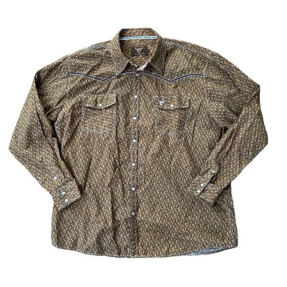 Vintage Cowboy Hardware Button Up Shirt Mens XL Long Sleeve Western - Picture 1 of 4